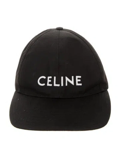 Pre-owned Celine Embroidered Logo Baseball Cap In Black