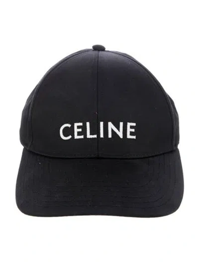 Pre-owned Celine Embroidered Logo Baseball Cap In Black
