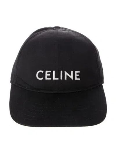 Pre-owned Celine Embroidered Logo Baseball Cap In Black