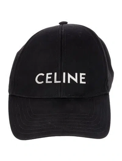 Pre-owned Celine Embroidered Logo Baseball Cap In Black
