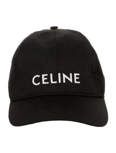 Pre-owned Celine Embroidered Logo Baseball Cap In Black