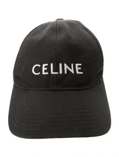 Pre-owned Celine Embroidered Logo Baseball Cap In Black