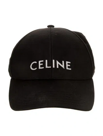 Pre-owned Celine Embroidered Logo Baseball Cap In Black