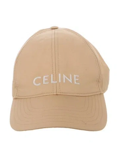 Pre-owned Celine Embroidered Logo Baseball Cap In Yellow