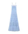 Celine Embroidered Long Dress In Cotton Silk Crepon
