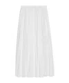 Celine Embroidered Midi Skirt In Cotton Cambric In White