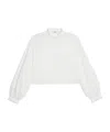 Celine Embroidered Shirt In Linen Cotton Cloth In White