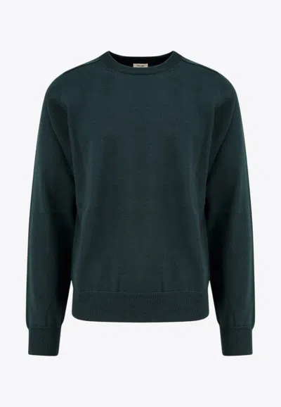 CELINE EMBROIDERED TRIOMPHE WOOL SWEATER