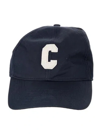 Pre-owned Celine Embroidered-embellished Logo Baseball Cap In Blue/white