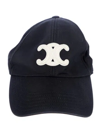 Pre-owned Celine Embroider-embellished Baseball Cap In Black/white