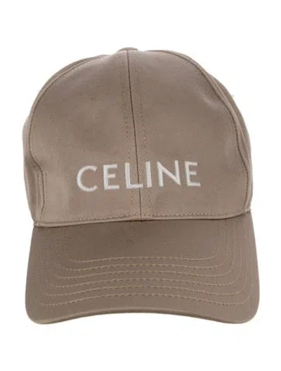 Pre-owned Celine Embroider-embellished Baseball Cap In Neutrals/white
