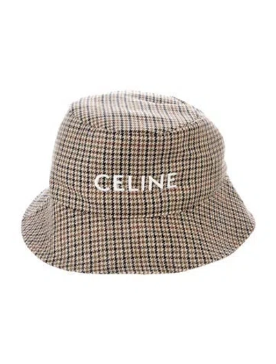 Pre-owned Celine Embroider-embellished Bucket Hat W/tags In Neutral