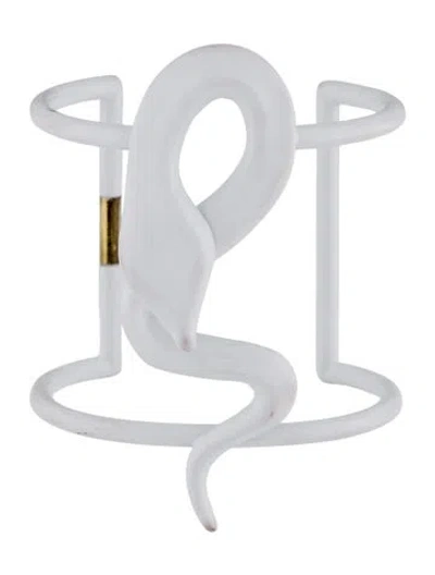 Pre-owned Celine Enamel Snake Cuff Bracelet, 6.5" In Multi