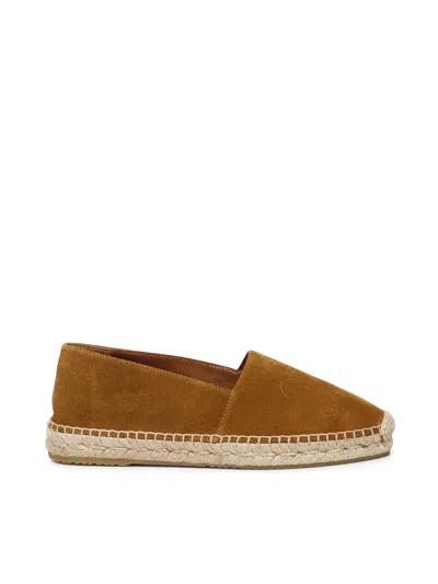 Celine Taillat Triomphe Suede Espadrilles Men In Brown