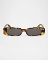 Celine Ete  3 Dots 53mm Rectangular Sunglasses In Brown