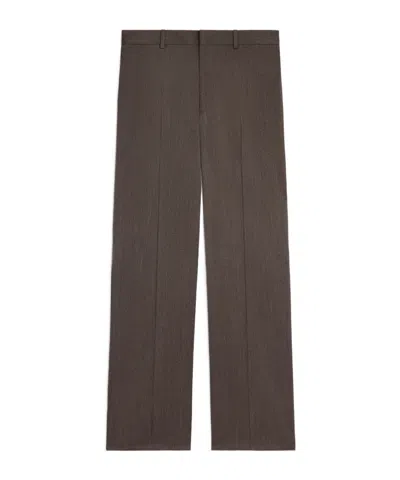 Celine Ethan Trousers In Wool Gabardine In Gray