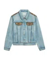 Celine Everclear Zebra Denim Jacket In Blue