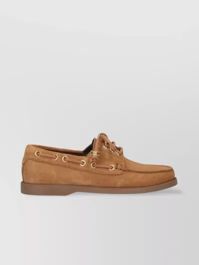 Celine Eyelet Detailing Suede Loafers