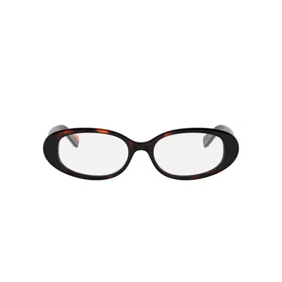 Celine Eyewear Cl50180i Oval Frame Eyeglasses In Black