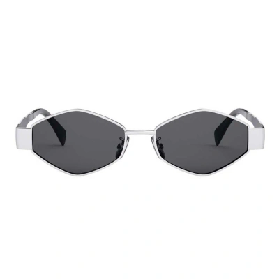 Celine Eyewear Geometric Frame Sunglasses In Silver
