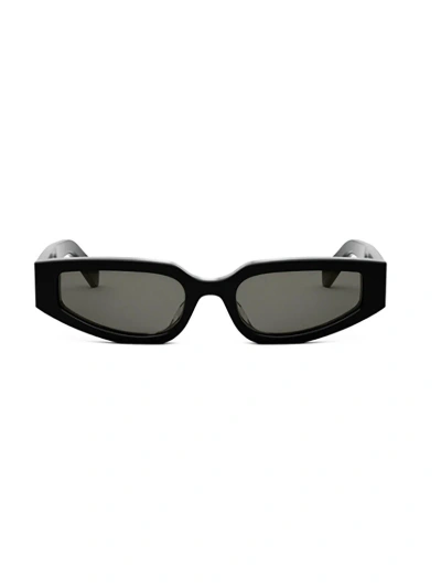 Celine Eyewear Rectangle Framed Sunglasses In 01a