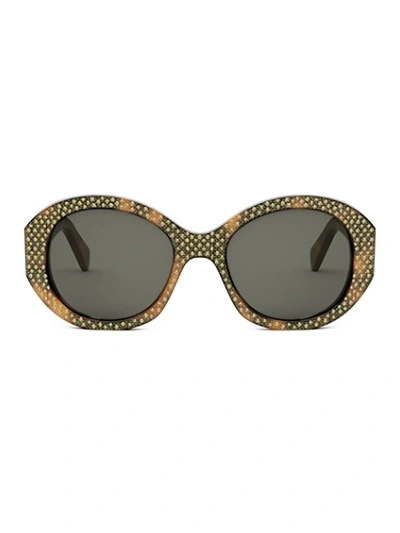 Celine Eyewear Round Frame Sunglasses In 53a