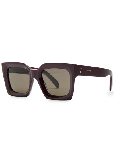 Celine Eyewear Triomphe Square-frame Women's Designer Sunglasses Brown