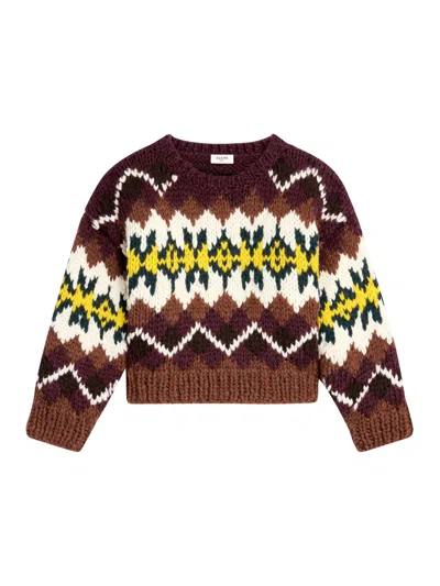 CELINE FAIR ISLE WOOL CREW NECK SWEATER