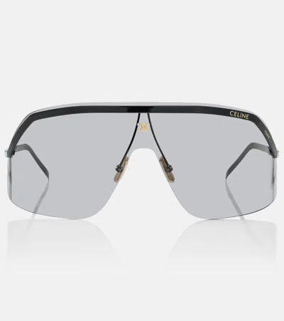 Celine Fashion Show Shield Sunglasses In Black