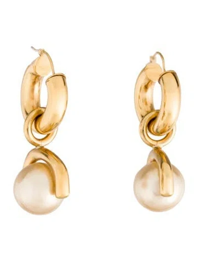 Pre-owned Celine Faux Pearl Drop Earrings In Multi