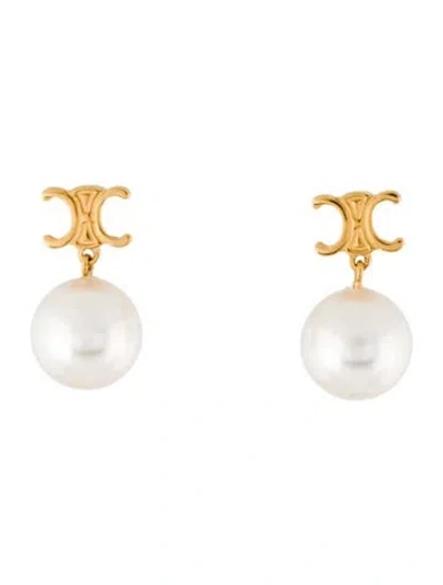 Pre-owned Celine Faux Pearl Les Perles Earrings In Multi