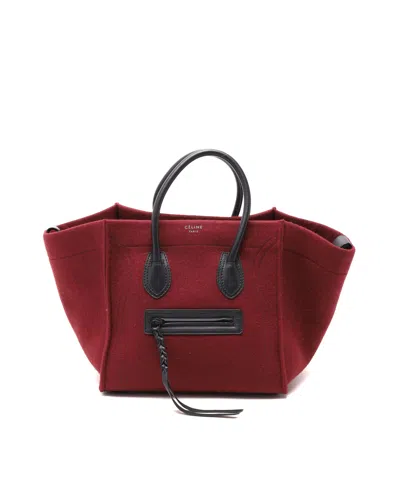 Celine Céline Felt Luggage Phantom Bag In Red