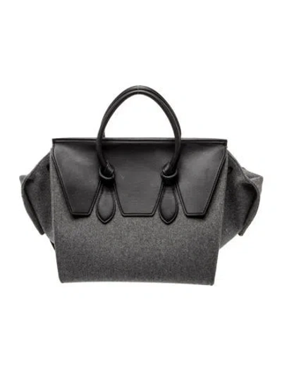 Pre-owned Celine Felt Top Handle Bag In Gray