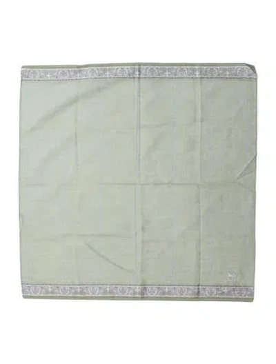 Pre-owned Celine Festival Quadri Printed Scarf In Green
