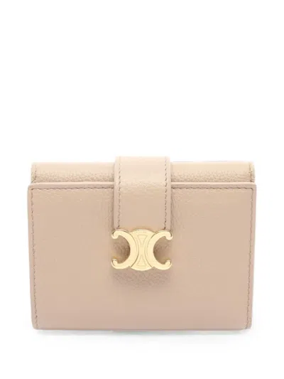 Pre-owned Celine Fine Strap Nino Wallet In Neutral
