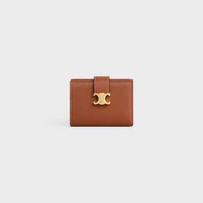 Celine Fine Strap Wallet In Brown