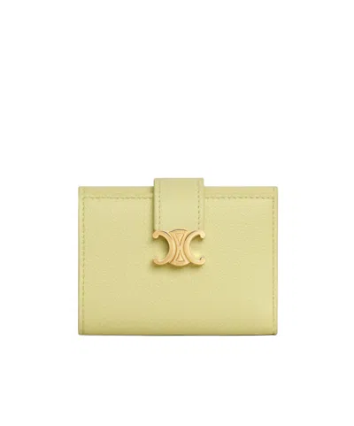 Celine Fine Strap Wallet Nino In Supple Grained Calfskin In Citrus