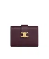 Celine Fine Strap Wallet Nino In Supple Grained Calfskin In Red