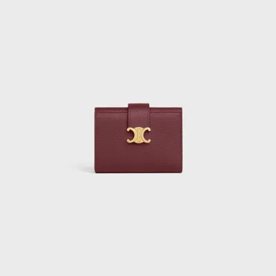 Celine Fine Strap Wallet In Syrah