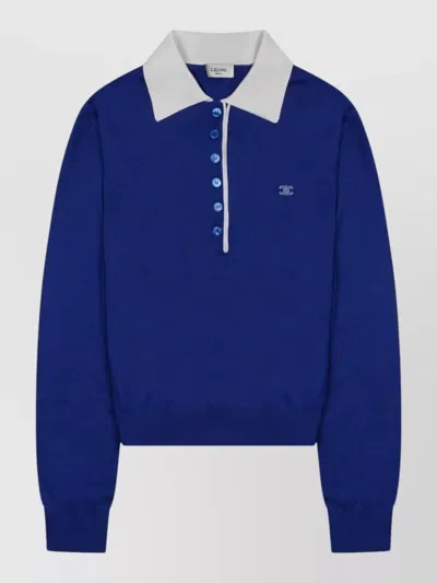 Celine Fine-knit Cashmere Silk Polo Jumper