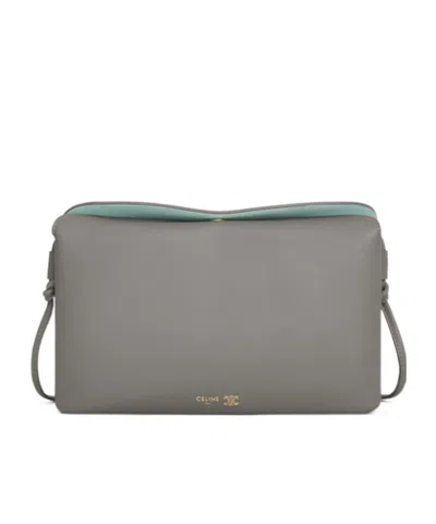 Celine Flap Clutch In Gray