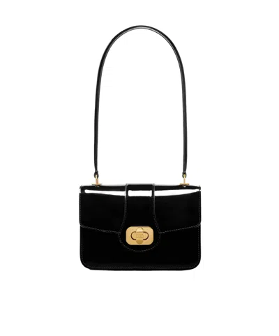 Celine Flap Shoulder Bag In Black
