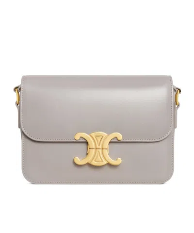 Celine Flap Shoulder Bag In Gray