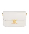 Celine Teen Triomphe Bag In Shiny Calfskin In White