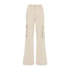 Celine Flared Beige Cotton Cargo Pants