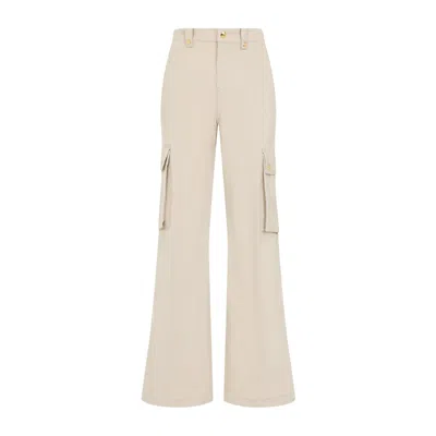 Celine Flared Beige Cotton Cargo Pants