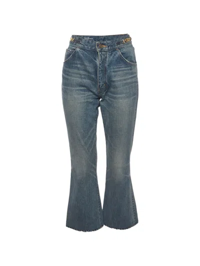Pre-owned Celine Flared Jeans In Blue