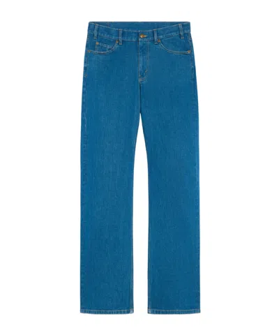 Celine Flared Jeans In Cotton Denim In Blue