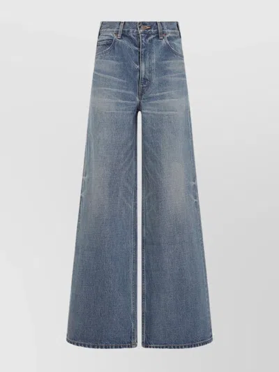 CELINE FLARED LEG OVERWASHED JEANS WITH FIVE POCKETS