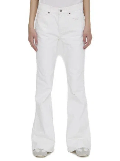 Celine Flared Leg White Denim Jeans For Women